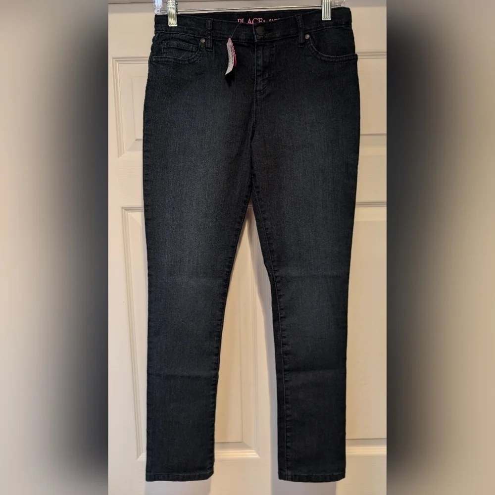 The Children's Place NWT Girls Adjustable Waist Super Skinny Dark Wash Jeans NEW